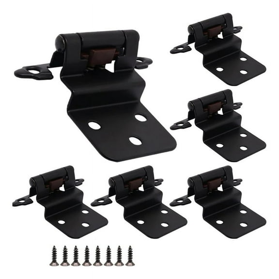 Cabinet Hinges, 8 Pack 3/8Inch Inset Black Door Hinges, Flush Face Mount Self Closing y11571