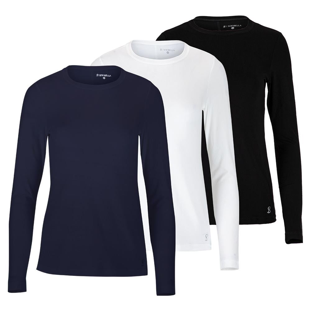 Sofibella Women's UV Long Sleeve Shirt, Small, White