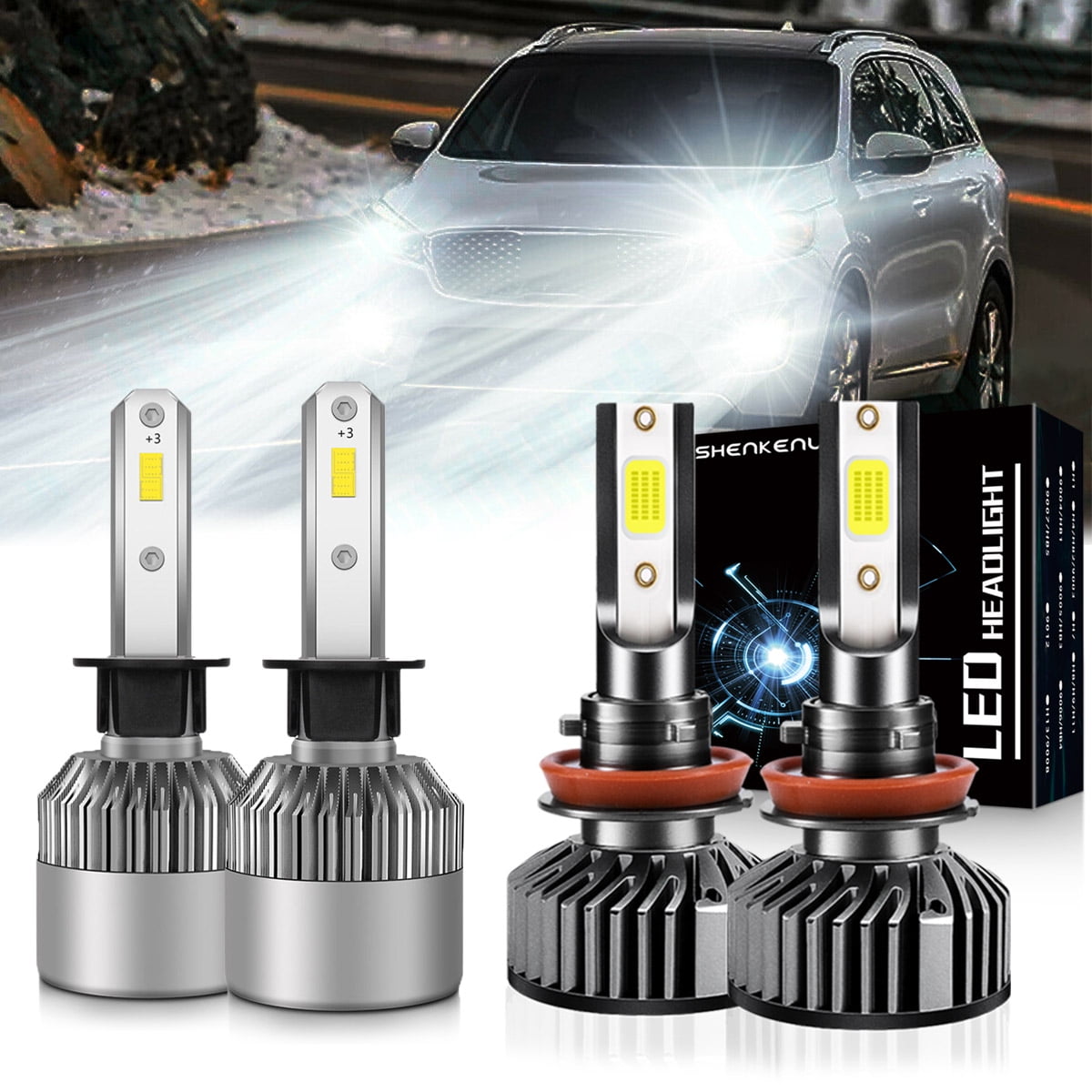 For KIA SORENTO 20112013 Headlights,H1 High Beam+H11 Low Beam Bulbs
