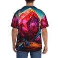 thumbnail image 7 of Goofa Colorful Stone World Printed Men's Casual Short-sleeved Shirt,Lightweight Breathable Button-down,Summer Casual men's top,Versatile Fashion shirt-Medium, 7 of 7