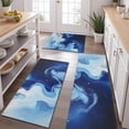 thumbnail image 2 of Blue Marble Flow Pattern Kitchen Rugs Sets Of 3,Kitchen Runner Rugs Non Skid Washable,Decorative Kitchen Floor Mats for Kitchen,Sink,Laundry,17"x30"+ 17"x47" + 17"x59", 2 of 6