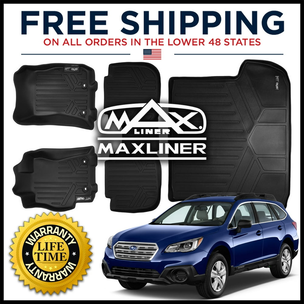 MaxLiner Custom 1st 2nd & Cargo Floor Mats Black for 152019 Subaru