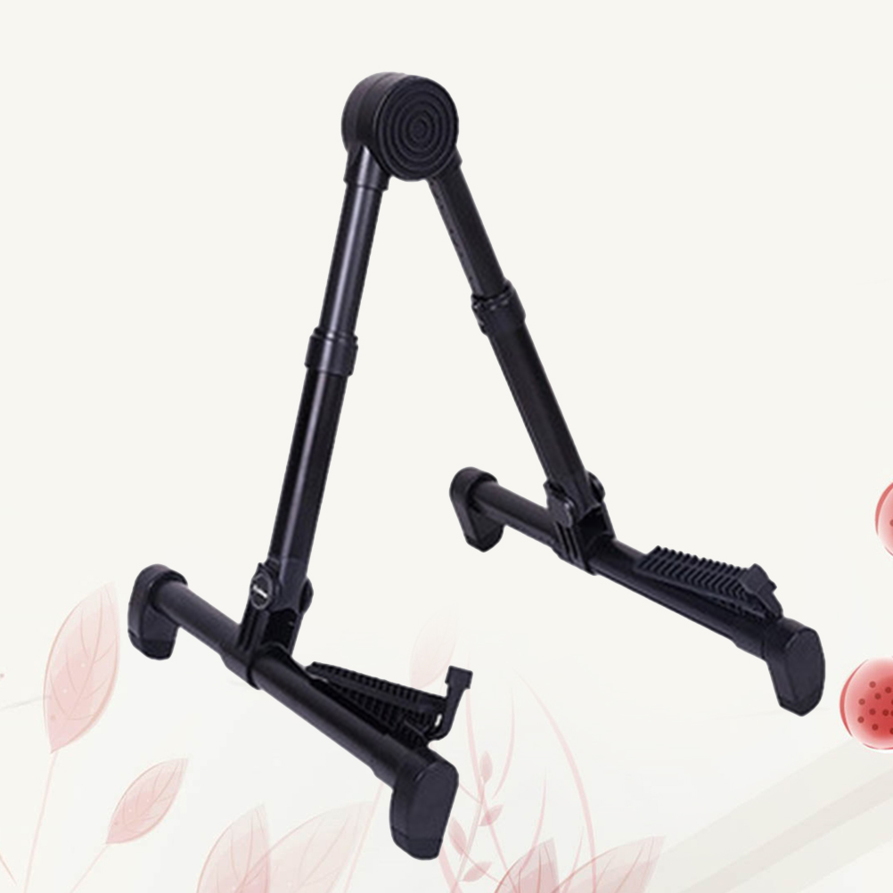 Raindrops Black Guitar Stand Rack for Musical Instruments, Stable Holder and Display Accessory for Electric and Acoustic Guitars