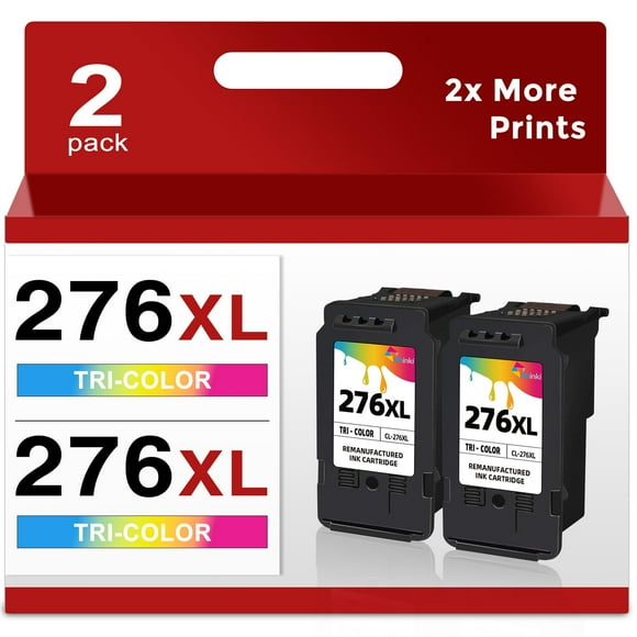 Ubinki Remanufactured Ink Cartridge Replacement for Canon 276XL 276 XL CL-276 CL276 (Tri-Color Ink Cartridges, 2-Pack) Work with TS3522 TR4720 TS3520 TS3500 TR4700 Printer High Capacity