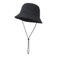thumbnail image 4 of Audhol Hot Summer Bucket Hat Women's Fisherman Hat Outdoor Sun Hat Spring Summer Solid Color Beach Sunscreen Basin Hat Hat Woman Winter Soft Faux Fur Plush Bucket Hat Black One Size, 4 of 5