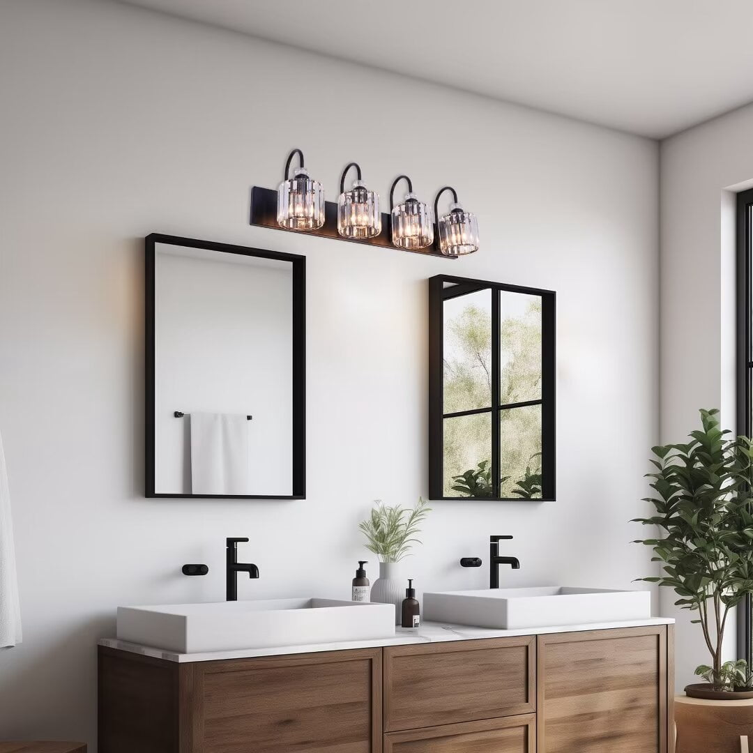 FINE MAKER 4 light modern bathroom vanity fixture, above mirror LED lighting fixture