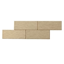 Aspect Peel and Stick Backsplash Subway Champagne Matted Metal Tile Sample for Kitchen and Bathrooms (Sample)