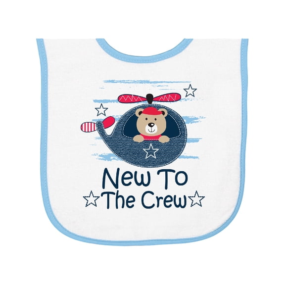 Inktastic New to the Crew Baby Boy Baby Terry Cloth Bib