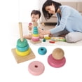thumbnail image 4 of Wooden Stacker Toy, Pine Wooden  Baby Toy Colorful  For Infants For Kindergarten, 4 of 8