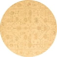 thumbnail image 1 of Ahgly Company Indoor Round Oriental Brown Traditional Area Rugs, 6' Round, 1 of 4