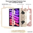 thumbnail image 3 of Dteck Kids Case for iPad mini 6 8.3 inch with Pencil Holder, Rotating Hand Strap Kickstand Shockproof Protective iPad mini 6th Gen Cover with Shoulder Strap, Rosegold+Beige, 3 of 7