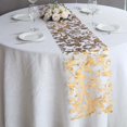 thumbnail image 5 of Efavormart Metallic Gold Sheer Organza Table Runner With Swirl Foil Floral Design - 12"x108", 5 of 9
