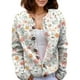 thumbnail image 1 of Jersey tipo cárdigan Akivide para mujer, de punto con estampado floral, parte delantera abierta, 1 of 2