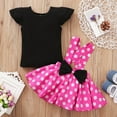 thumbnail image 4 of Kids Toddler Girl Cartoon Dot Clothes Tops + Strap Polka Dot Skirt Outfit Set 1-5T, 4 of 8