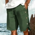 thumbnail image 2 of Hurxie Mens Casual Beach Shorts Breathable Drawstring Waist Lightweight Outdoor Hiking Summer Shorts with Pockets Army Green,M, 2 of 7
