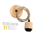 thumbnail image 2 of Cable de luz colgante Cable de luz colgante E27 Lámpara colgante resistente retro Accesorio para Madera negra retorcida, 2 of 9