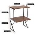 thumbnail image 3 of Ansley&HosHo Microwave Oven Stand Kitchen Baker's Rack 2-Tier Storage Cart Work Table with Extra Shelf Organizer for Home Office, 3 of 4