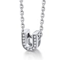 thumbnail image 1 of Collar de plata esterlina Silvora inicial con circonita cúbica letra U colgante para niñas adolescentes, 1 of 8