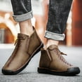 thumbnail image 4 of LASUDRAA Mens Ankle Boots Casual Fashion Loafers Shoes Side Zipper Boots Hand Stitching, 4 of 8