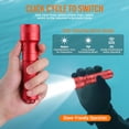 thumbnail image 2 of ORCATORCH ORCA7 Dive Light, 3000 Lumens SOS Signal Scuba Diving Flashlight, 6° Narrow Beam Underwater Torch, IP68 Waterproof Rated to 150M for Night Diving, Cave Exploration&Technical Scuba Gear (Red, 2 of 9