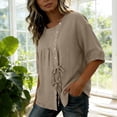 thumbnail image 4 of Uootdi Ruffle Trim Vests Women V Neck Sleeveless Button Front Casual Loose Lightweight Soft Comfy Summer Wear Tops Gift, 4 of 7