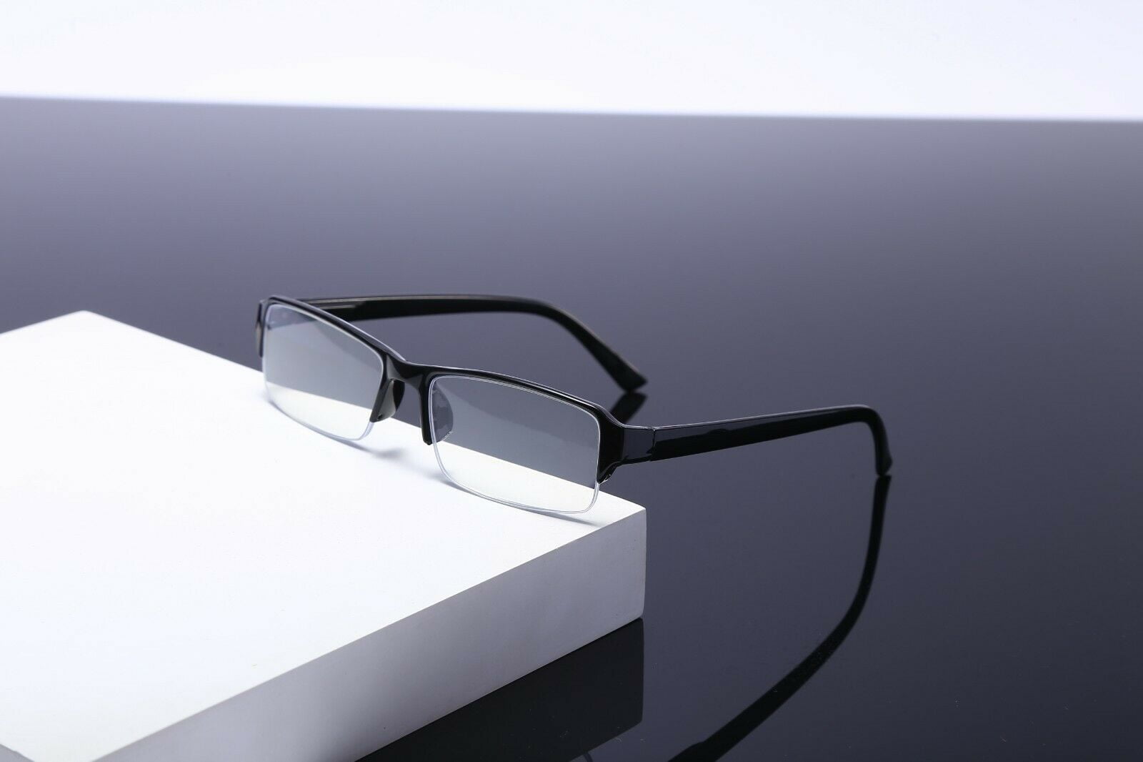 8 Packs Men Women Rectangular Half Frame Blue Light Blocking Reading Glasses Readers for Gaming Computer +1.50