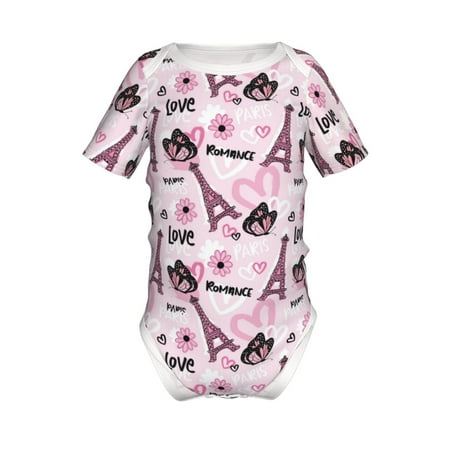 

Gaeub Eiffel Tower and Butterflies Print Infant Climbing Onesie Toddler Outfit Newborn Baby Bodysuit Baby Boy Girl Clothes -9M