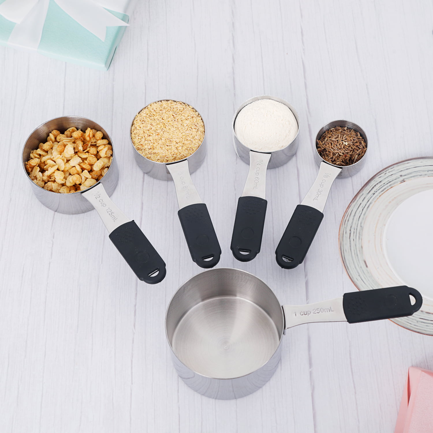 EDELIN Measuring Cups and Magnetic Measuring Spoons Set, Stainless