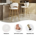 thumbnail image 3 of Farini Upholstered Counter Height Bar Stool Set of 2, Mid-Century Barstool with Backrest and Metal Frame, Beige, 3 of 7