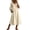 Beige, variant on Women's Roll Neck Midi Dress, Cotton Linen Bell Sleeve Ruffle Dresses, Loose Fit Double Layer Collar Summer Beach Vacation Long Sundress with Pockets, Church Office Work Wear Swing Midi Dress
