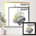 thumbnail image 4 of Designart 'Bouquet With Golden Tropical Leaves and Monochrome' Tropical Framed Art Print, 4 of 4