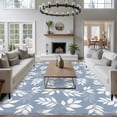 thumbnail image 4 of Leaves Area&nbsp;Rug 5x7ft Abstract Country Spring Light Blue White Leaf Plant Blue Non-Slip&nbsp;Washable Square&nbsp;Rugs Soft Felt Indoor Floor Mat for Bedroom Kitchen Living Room Bathroom, 4 of 9