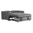 thumbnail image 6 of Joqixon 3 in 1 Convertible Velvet Sofa Bed with Pull Out Coach Bed, Adjustable Backrest, Loveseat Futon Sofa with Pillows & Pockets for Bedroom, Living Room, Apartment, 6 of 9