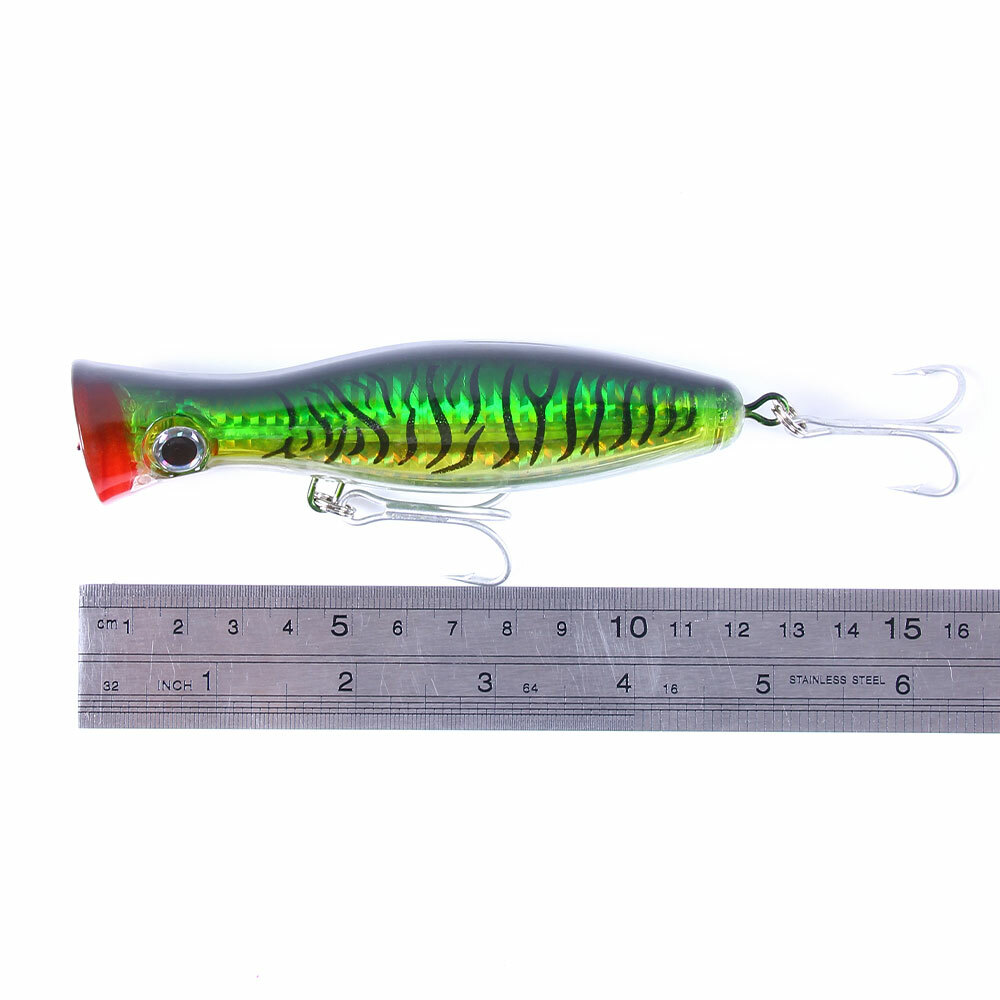 6PCS Lot 13cm/43g Popper Fishing Lures Topwater Large Bait Bass Wobbler