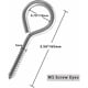 thumbnail image 3 of Paquete de 10 cáncamos de tornillo, ganchos de ojo de acero inoxidable, tornillos de ojo resistentes, tornillos de ojo autorroscantes para interior y exterior, 2,6 pulgadas., 3 of 5
