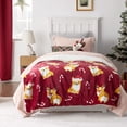 thumbnail image 2 of Christmas Throw Blanket - Soft and Warm Sherpa Christmas Corgi Throw Blankets for Couch, Sofa, Bed, Winter Blanket for Christmas, Decoration Gift Blanket Corgi Red Throw (), 2 of 7