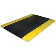 Genuine Joe Safe Step Anti-Fatigue Floor Mats - Warehouse,Factory - 36" Length x 24" Width - Black,Yellow