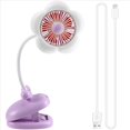 thumbnail image 3 of Ventilador de Clip Recargable por USB con Diseño de Flores, Rotación de 360° y Luces LED para Cochecito de , Color ., 3 of 9