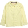 thumbnail image 2 of Leveret Kids & Toddler Girls Long Sleeve Uniform Cotton Dress Shirt Light Yellow (Size 2 Years), 2 of 3