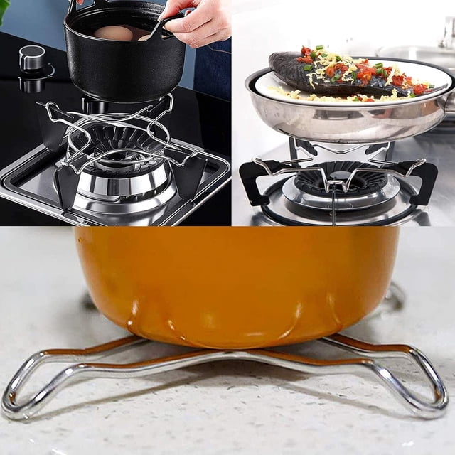 Langgg 2x Silver Convenient Stove Rack For Easy Kitchen Organization And Exquisite Workmanship Support Rack