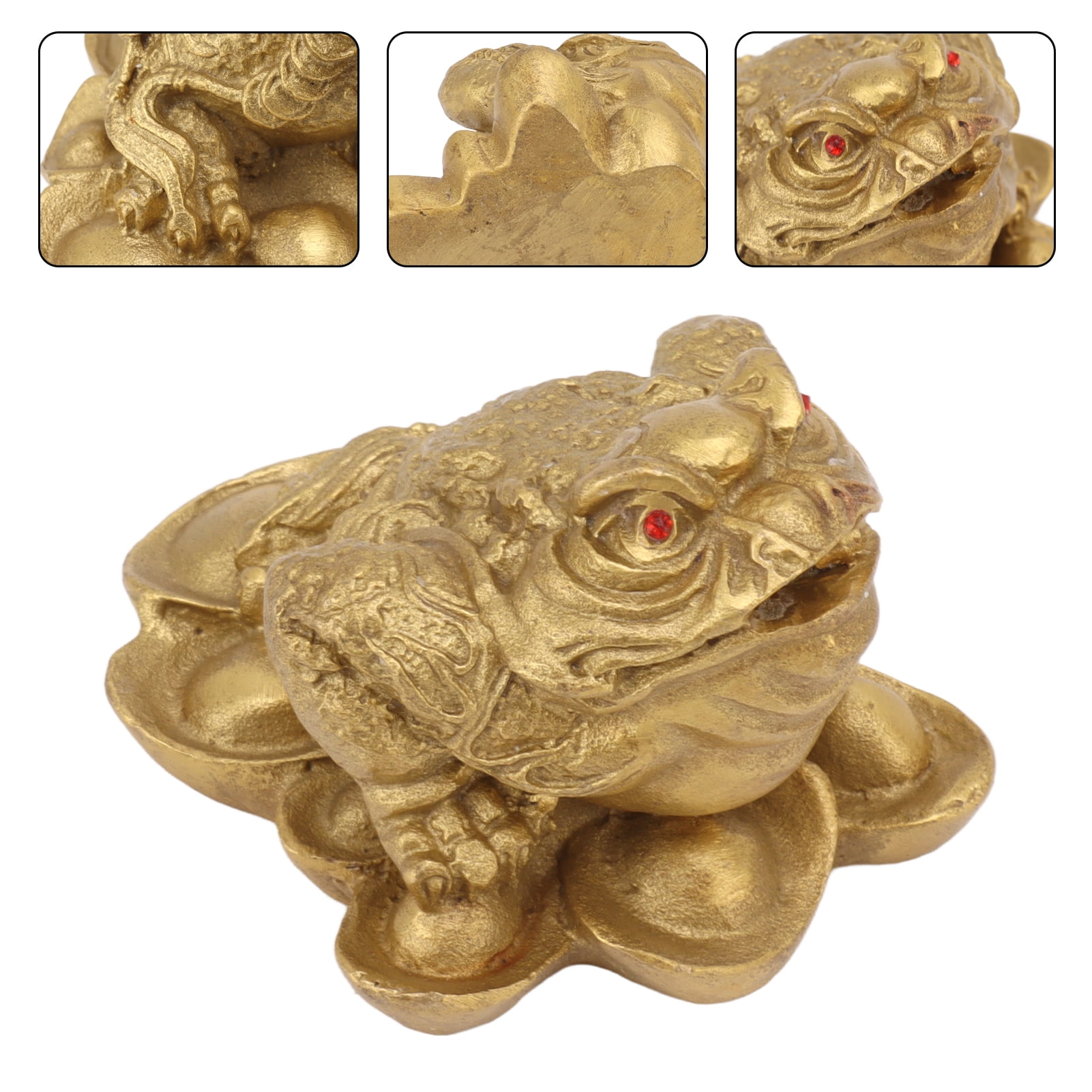 Three Legged Toad Statue, Brass Rust Prevention Feng Shui Toad ...