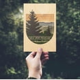 thumbnail image 2 of Great Smoky Mountains National Park, Lithograph National Park Series, Contour (4x6 Birch Wood Postcards, 2-Pack Stationary, Rustic Home Wall Decor), 2 of 5