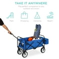 thumbnail image 5 of Best Choice Products Collapsible Folding Outdoor Utility Wagon with Canopy Garden Cart w/ Removable Canopy - Blue, 5 of 7