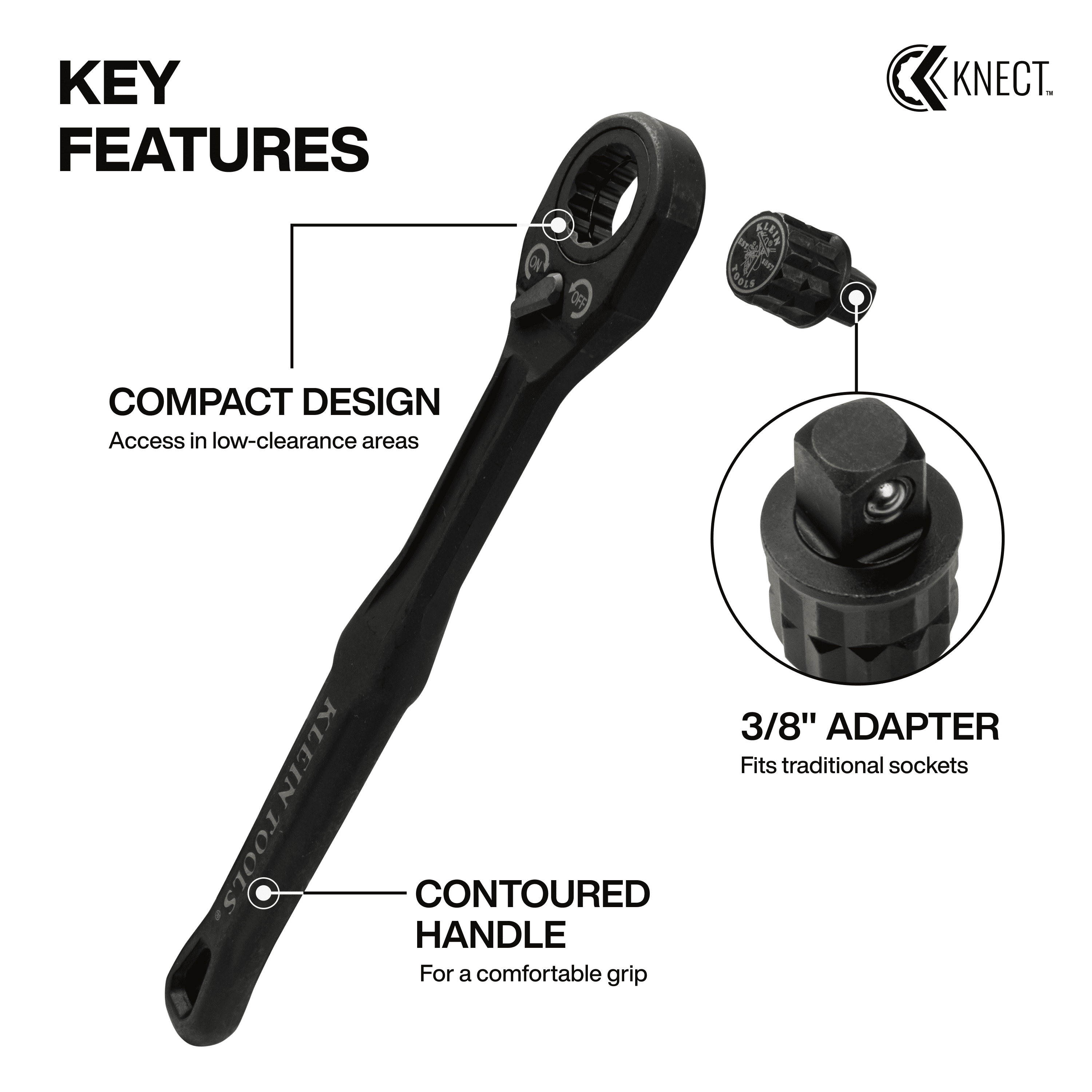 Klein Tools Knect Socket Wrench Adapter Set