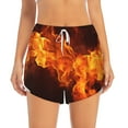 thumbnail image 3 of Uemuo Fiery Orange Flames Energy Pattern Women's Athletic Shorts High Waisted Running Shorts with Liner Pockets Gym Elastic Workout Shorts-X-Large, 3 of 9
