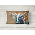 thumbnail image 2 of Carolines Treasures MW1165PW1216 On the Loose Brown Cow   Canvas Fabric Decorative Pillow  12H x16W multicolor, 2 of 3