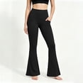 thumbnail image 4 of Ashyfjp Sport Workout Flared Yoga Pants for Women Solid Wide Elastic Waist Soft Comfortable Full Length Bottoms Ideal for Daily Yoga Training Wear, Size (S-XXL), 4 of 9