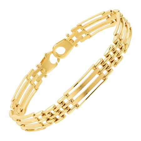 Eternity Gold Men's Panther Link Chain Bracelet in 10kt Gold