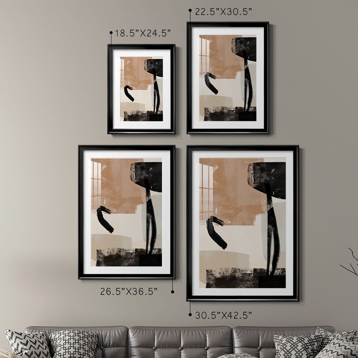 Wexford Home Selective Arrangement III Premium Framed Print, 26.5" x 36.5" - Ready to Hang, Black (Set of 2)