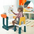 thumbnail image 3 of Patiojoy Kids 5-In-1 Building Block Table w/Chair & Double-sided Table Top Children Drawing Table Best Gift for Kids, 3 of 7